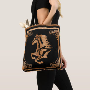 Bolsa Tote Cavalo de Madeira Clássico
