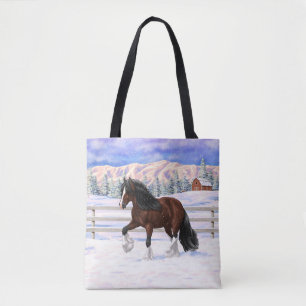 Bolsa Tote Cavalo de Rascunho de Vanner Gypsy Bay Brown em Ne