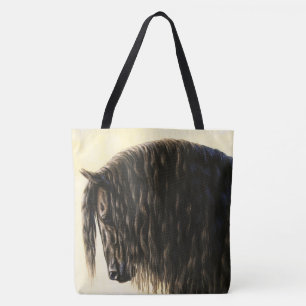Bolsa Tote Cavalo de Rascunho Friésio Preto