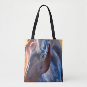 Bolsa Tote Cavalo em Blues Arte moderna sobre cavalos equestr