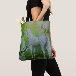 Bolsa Tote Cavalo Fantástico De Unicórnio E Lily Flowers