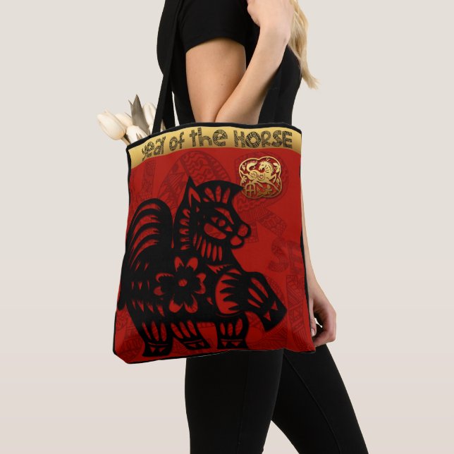 Bolsa Tote Cavalo Gelado Chinês Novo Ano Zodiac - TB (Close Up)