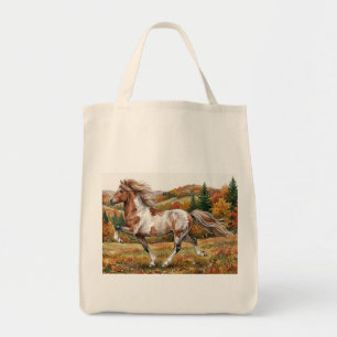 Bolsa Tote Cavalo Islandês Freya na Floresta de Outono