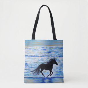 Bolsa Tote Cavalo Livre pela Pintura do Mar