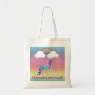 Bolsa Tote Cavalo Mágico Unicórnio, Arco-íris, Colorido