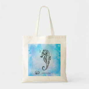Bolsa Tote Cavalo-marinho e Cana-de-Cerrado Personalizados co