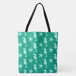 Bolsa Tote Cavalo marinho & estrela do mar - a cerceta e o