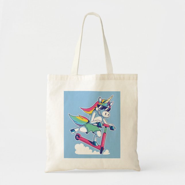 Bolsa Tote Cavalo-marinho numa scooter (Frente)