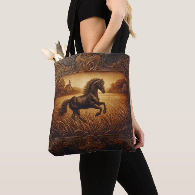 Bolsa Tote Cavalo ornamentado Ao Sol (Close Up)