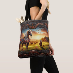 Bolsa Tote Cavalo ornamentado Ao Sol
