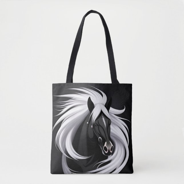 Bolsa Tote Cavalo Preto Magnífico (Frente)