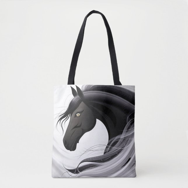 Bolsa Tote Cavalo Preto Magnífico (Frente)