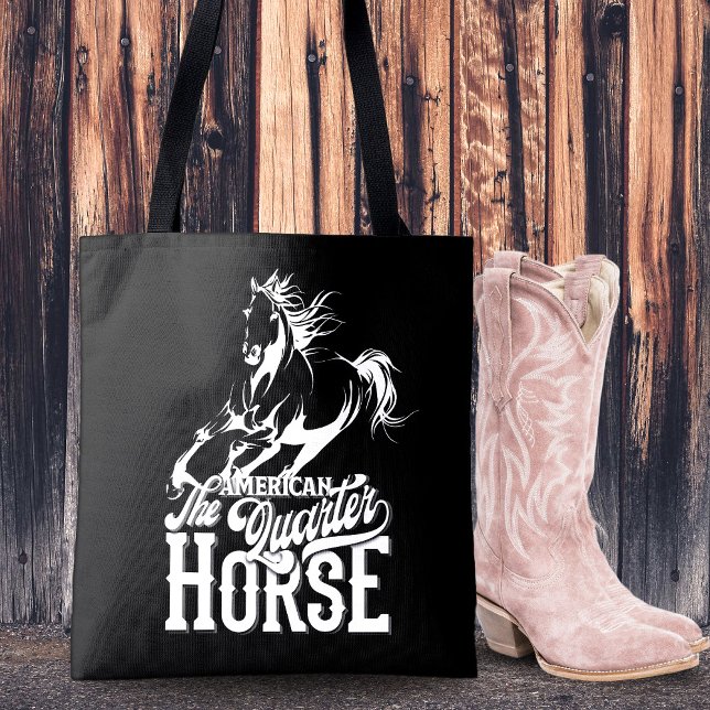 Bolsa Tote Cavalo Quarto Americano Cowgirl selvagem oeste oes (American quarter horse Cowgirl wild west western Tote Bag)