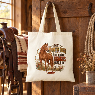 Bolsa Tote Cavalo Quarto de Milha Sorrel Divertido Freios Mel