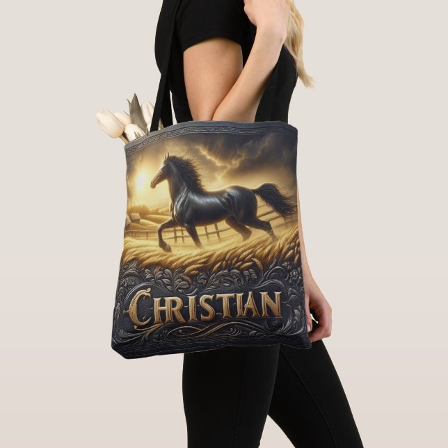 Bolsa Tote Cavalo Ranch de Christian em Sunset (Close Up)