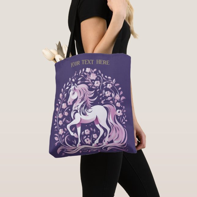 Bolsa Tote Cavalo Roxo Majestoso (Close Up)