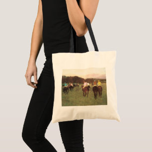 Bolsa Tote Cavalos de corrida em Longchamp por Edgar Degas