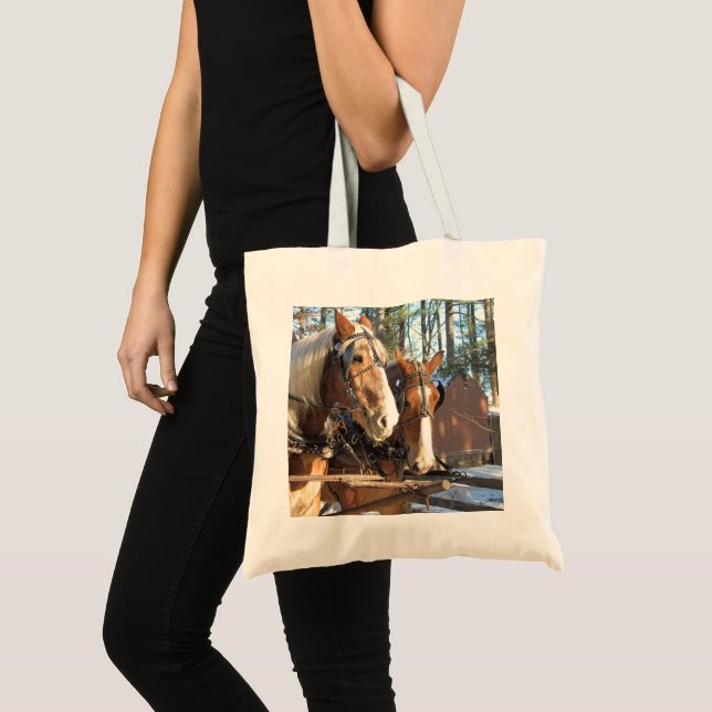 Bolsa Tote Cavalos de inverno na arca de Sturbridge (Frente (produto))