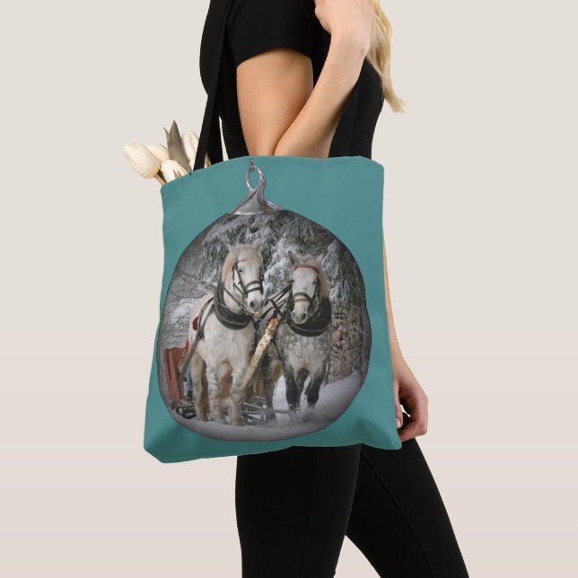 Bolsa Tote Cavalos de Natal (Close Up)