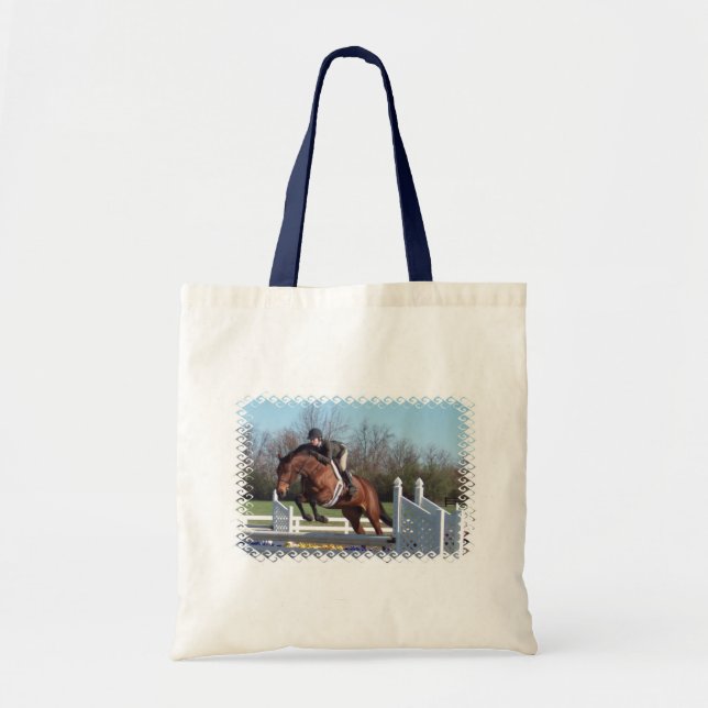 Bolsa Tote Cavalos e mostra que saltam a sacola pequena (Frente)