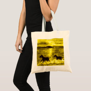 Bolsa Tote Cavalos em um litoral dourado