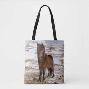 Bolsa Tote Cavalos Islandeses no Inverno
