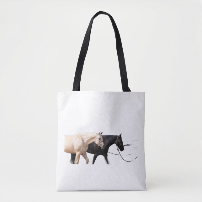 Bolsa Tote Cavalos lideram com cavalos (Frente)