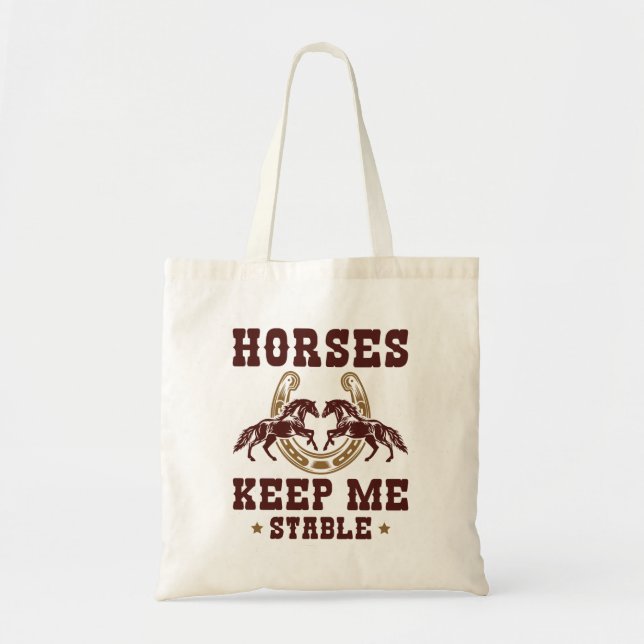 Bolsa Tote Cavalos Mantenham-Me Estável (Frente)