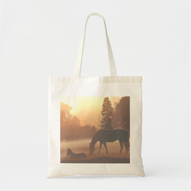 Bolsa Tote Cavalos no Nevoeiro da Manhã (Frente)