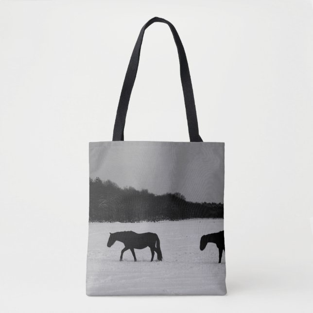 Bolsa Tote Cavalos no stcna da neve (Frente)