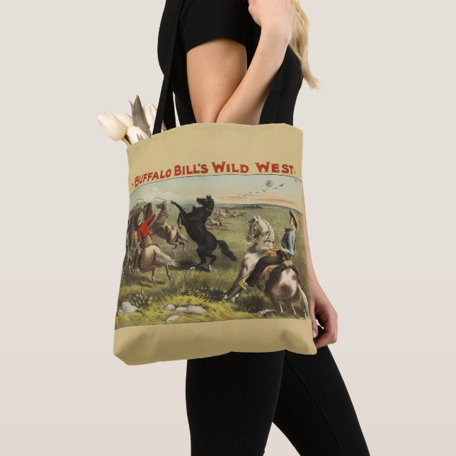 Bolsa Tote Cavalos Selvagens Oeste de Buffalo Bill (Close Up)