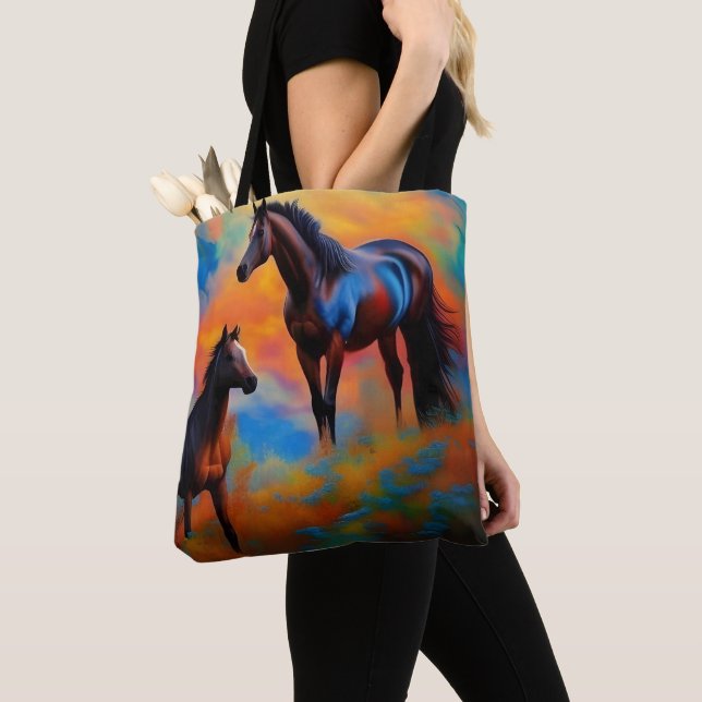 Bolsa Tote Cavalos Selvagens *personalize* (Close Up)