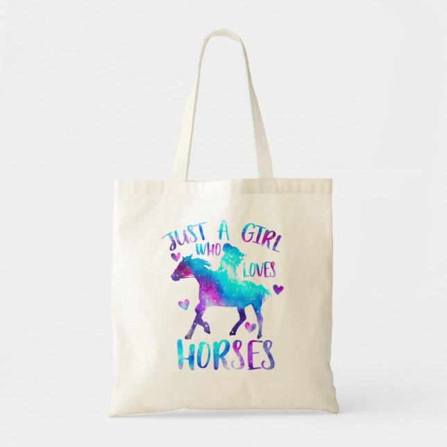 Bolsa Tote Cavalos só uma garota que ama Cavalos 3 (Frente)