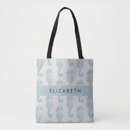 Bolsa Tote Cavalos Tropicais, Padrão De Cavalo-Marinho, Seu N
