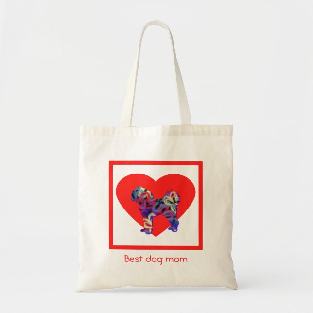 Bolsa Tote Cavapoo Cavoodle Cachorro Silhoule Red Melhor Cach (Frente)