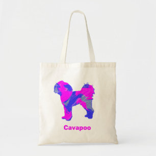 Bolsa Tote Cavapoo Dog Crazy Hot Pink & Blue