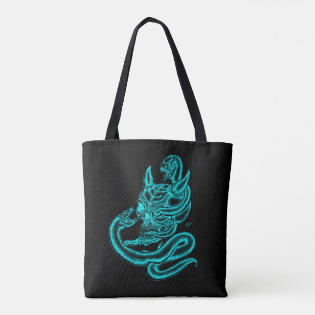 Bolsa Tote Caveira - Cabeça Diabo com Cobra (Verso)