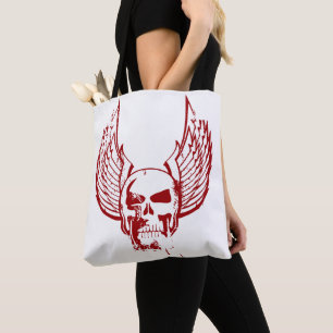 Bolsa Tote Caveira com Asas Etéreas
