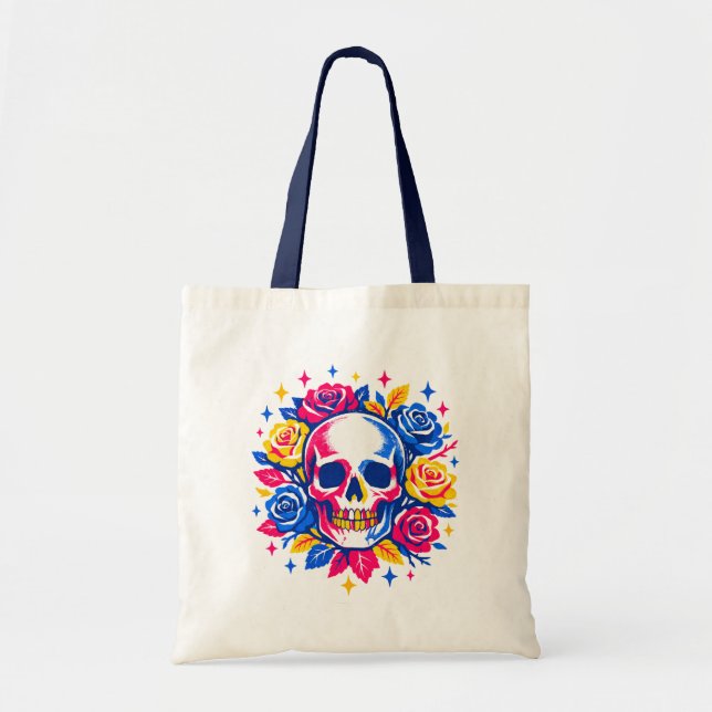 Bolsa Tote Caveira e Flores (Frente)