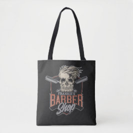 Bolsa Tote Caveira e Navalhas do Hipster de Barber Personaliz