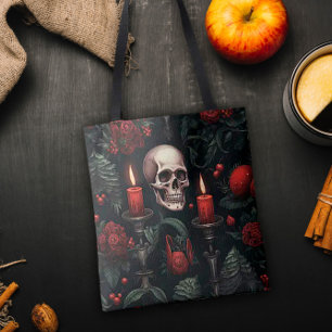 Bolsa Tote Caveira e Rosas