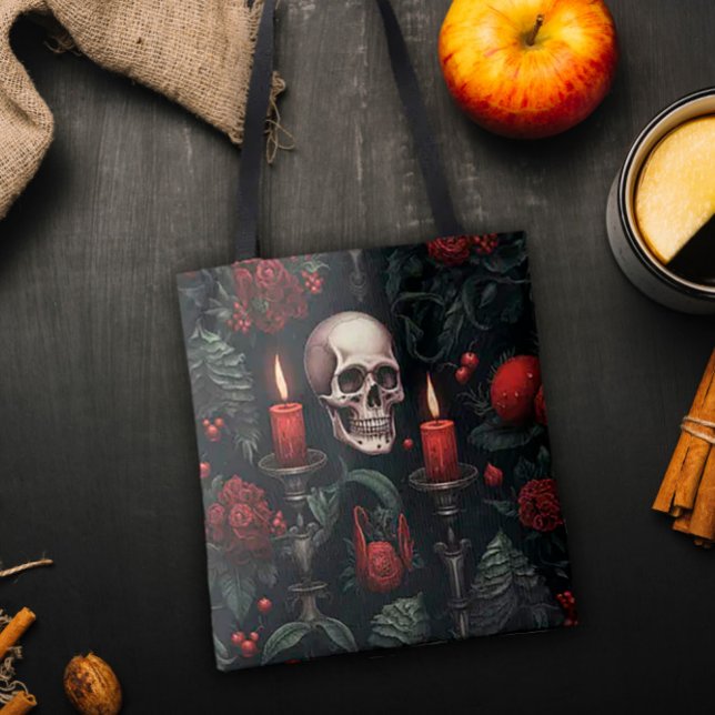 Bolsa Tote Caveira e Rosas (Criador carregado)