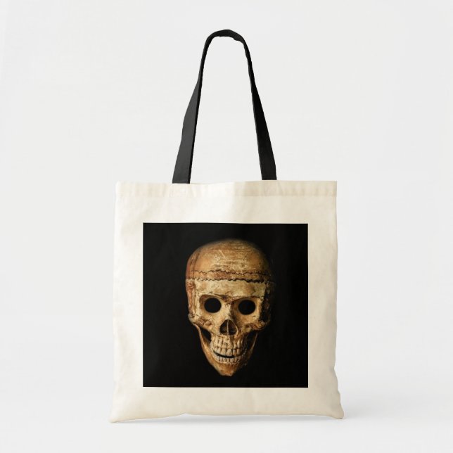 Bolsa Tote Caveira Sorridente Sinistra de Halloween (Frente)