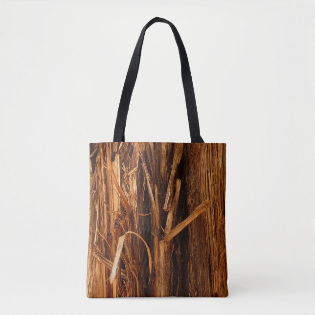 Bolsa Tote Cedar Textura de Latido de Madeira (Frente)