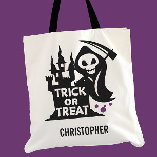 Bolsa Tote Ceifeira Halloween Personalizado Doces ou Travessu