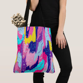 Bolsa Tote Celebração do Impressão de Abstrato de cor