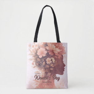 Bolsa Tote Celebração Elegante do Dia das Mulheres Marcha Flo