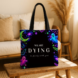 Bolsa Tote Celebração Luxuosa de Halloween em Neon