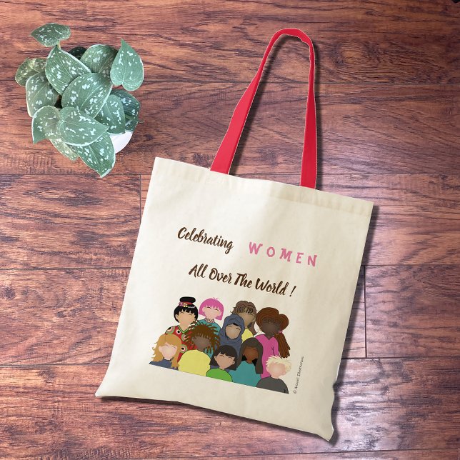 Bolsa Tote Celebrando mulheres em todo o mundo (Criador carregado)