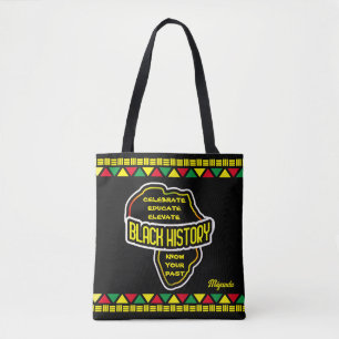 Bolsa Tote Celebrar a História Negra com o Mapa Africano a NE